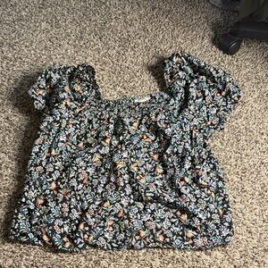 a.n.a Black Floral Women's Blouse